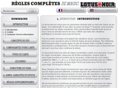 CARTES MAGIC The Gathering règle du jeu en français par